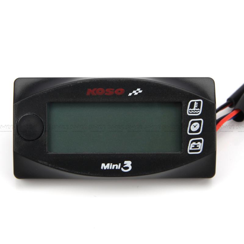 KOSO 3in1 Instrument Water Temperature Gauge Voltmeter Panel Meter Time Display Suitable For Motorcycle Accessories Modification