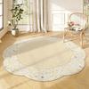 Cream Style Carpets for Living Room Retro Floral Bedroom Decor Carpet Pretty Flower Shape Bedside Rug Home Thicken Floor Mat