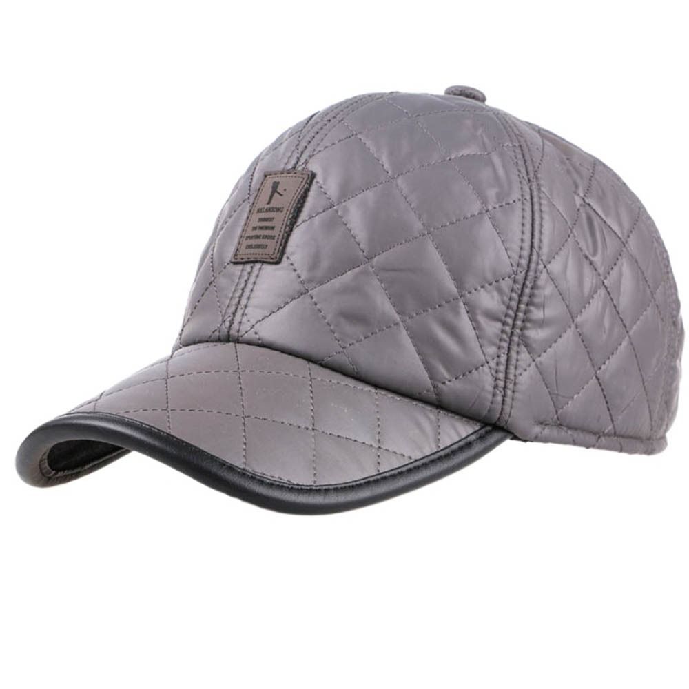 

Middle Old Age Men Autumn Leather Outdoor Snapback Hat Korean Style Hat Visors Cap Baseball Cap grey-B