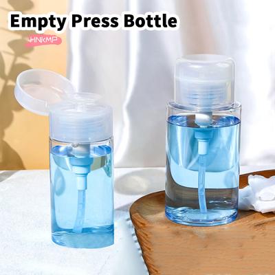 Refillable Empty Press Pump Bottle 100/150/200/300ml Dispenser Liquid Container for Remover Cleaner Polish Makeup Manicure Tool