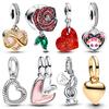 New In Heart Pendant Charm Bead Fits 3Mm Bracelets Bangle Necklace For Women Luxury Diy Jewelry Daily Party Festival Gifts