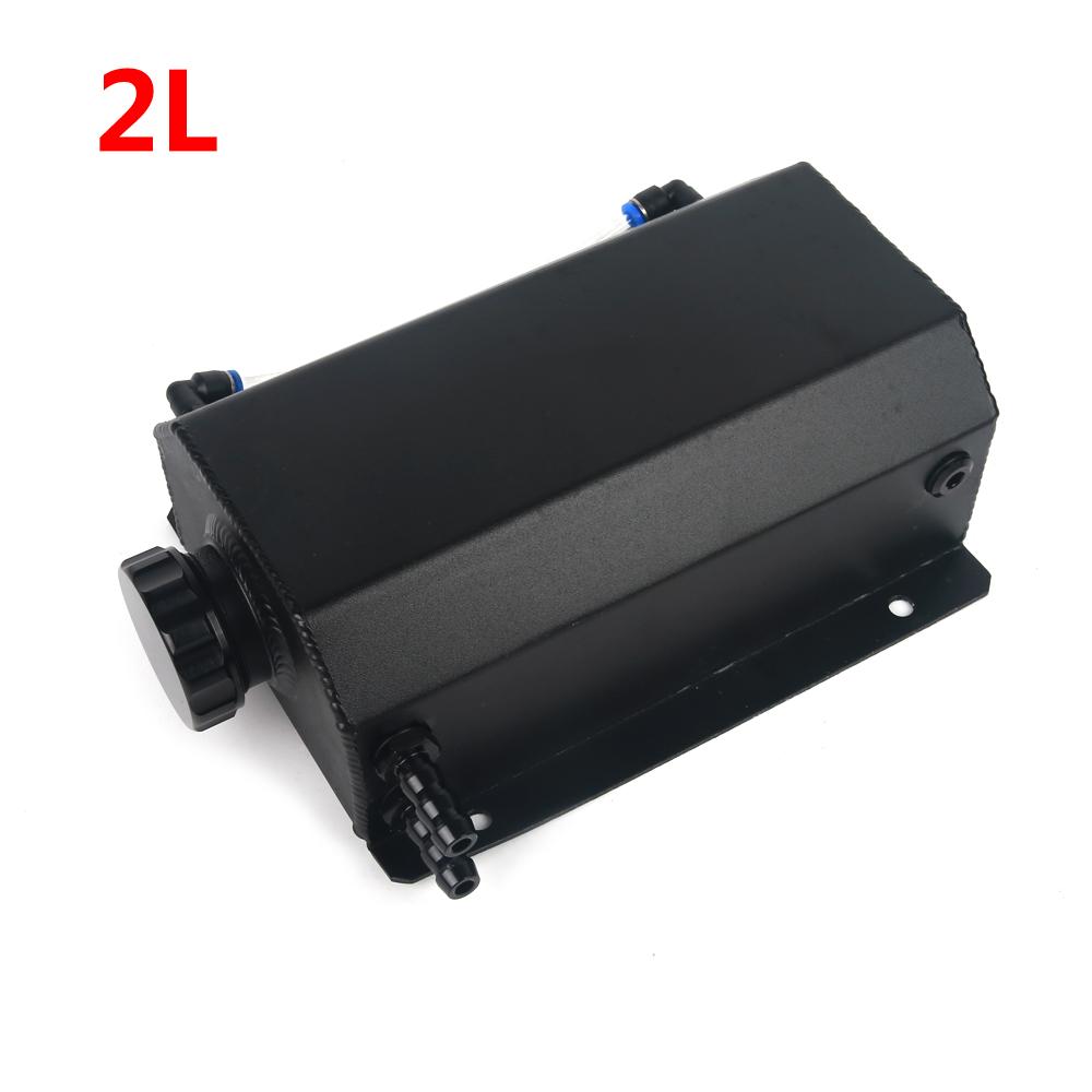 Universal 1L/2L Aluminum Oil Catch Can Reservoir Tank Engine Coolant Radiator Overflow Oil Fuel Tank With Drain Plug Breather