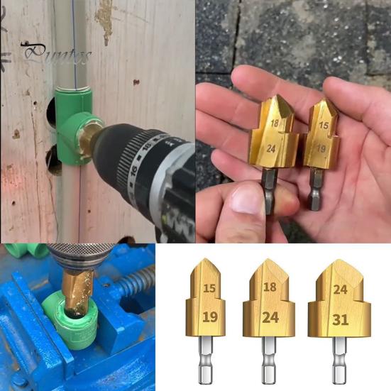 1/3Pcs Heavy-Duty Pipe Reaming Drill Bits Rustproof Corrosion Resistant Easy Installation Versatile Compatibility Reamer Drill Bit Tools