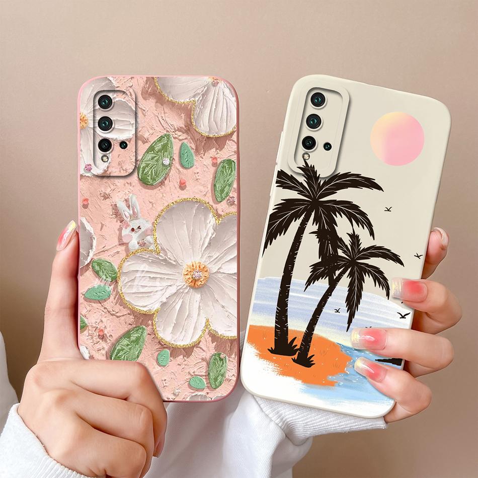 Case For Huawei Nova 5T Cover For Huawei Nova 6 Nova 7 Cartoon Bumper For Nova 5 T Nova6 Nova7 Soft Liquid Silicone Phone Cases
