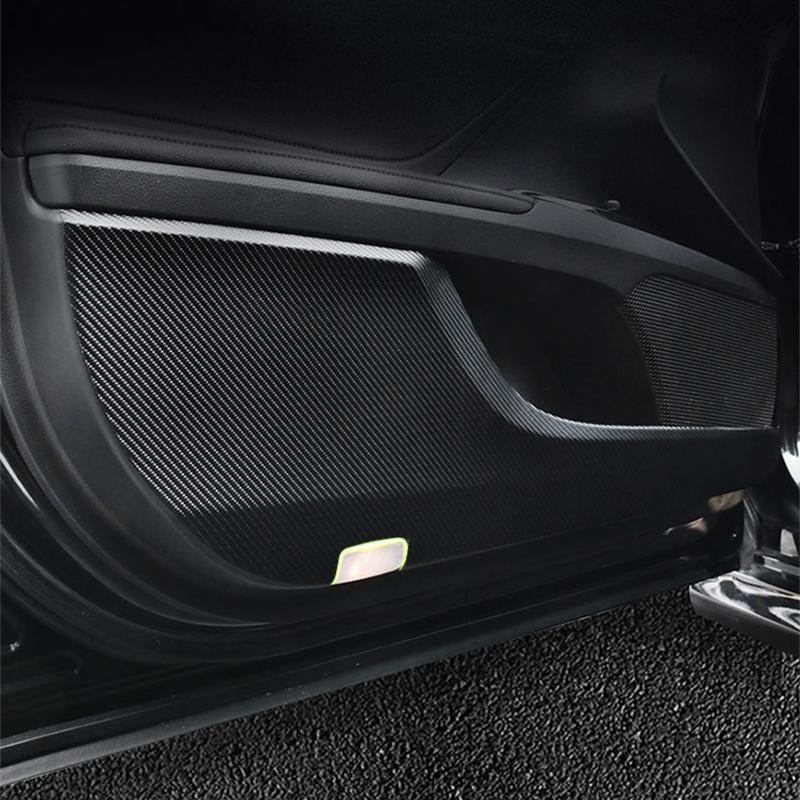 Auto Tür Anti-Trittschutz Carbonfaser Ledertextur Schmutzabweisender Schutzaufkleber Zubehör Für MG 4 Electric Mulan 2022