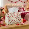 1pc Romantic Decorative Botanical Valentine'S Day Tissue Box | Multi-Functional Napkin Dispenser, Made of Durable Polyester, Decorated with Heart Flor