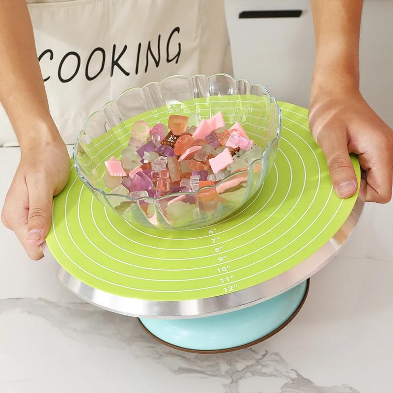 Cake Turntable Pat Silicone Baking Mat For Cake with Size Non-stick High Temperature Resistant Bake Tool Kitchen Gadget