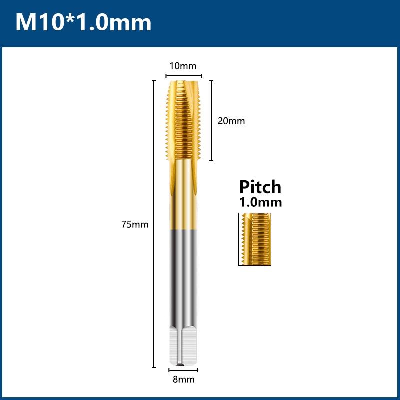 HSS Titanium Coating Screw Tap Drill Bit M2 M2.5 M3 M3.5 M4 M5 M6 M8 M10 M12 Metric Straight Flute Thread Tap Hand Tools Thread Lock3