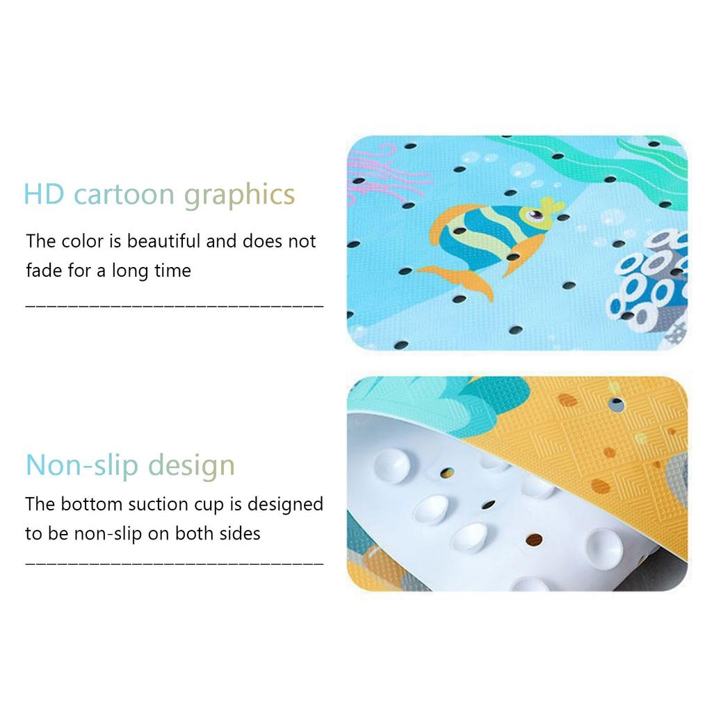 100X40 Extended Bath Mat Environmentally Friendly PVC Bathroom Non- Mat Children's Cartoon Shower Mat