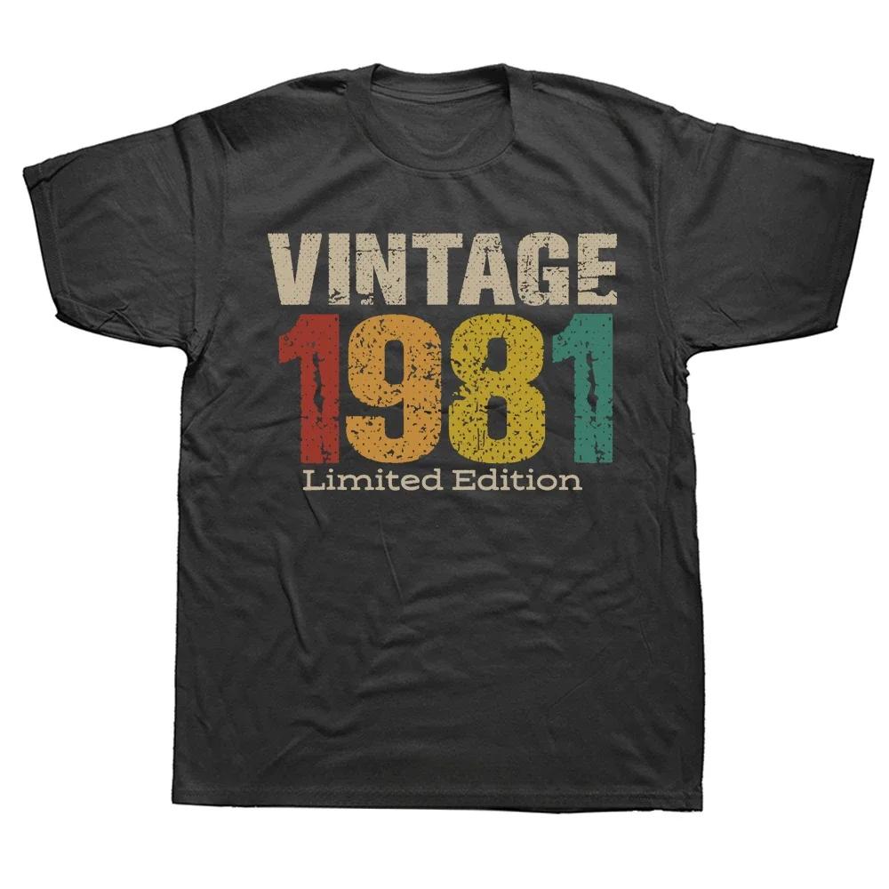Limited Edition Retro Graphic Tee Cotton Classic T-shirts Cassette Vintage 1981 43th 43 Years Old Birthday Party Men T Shirts