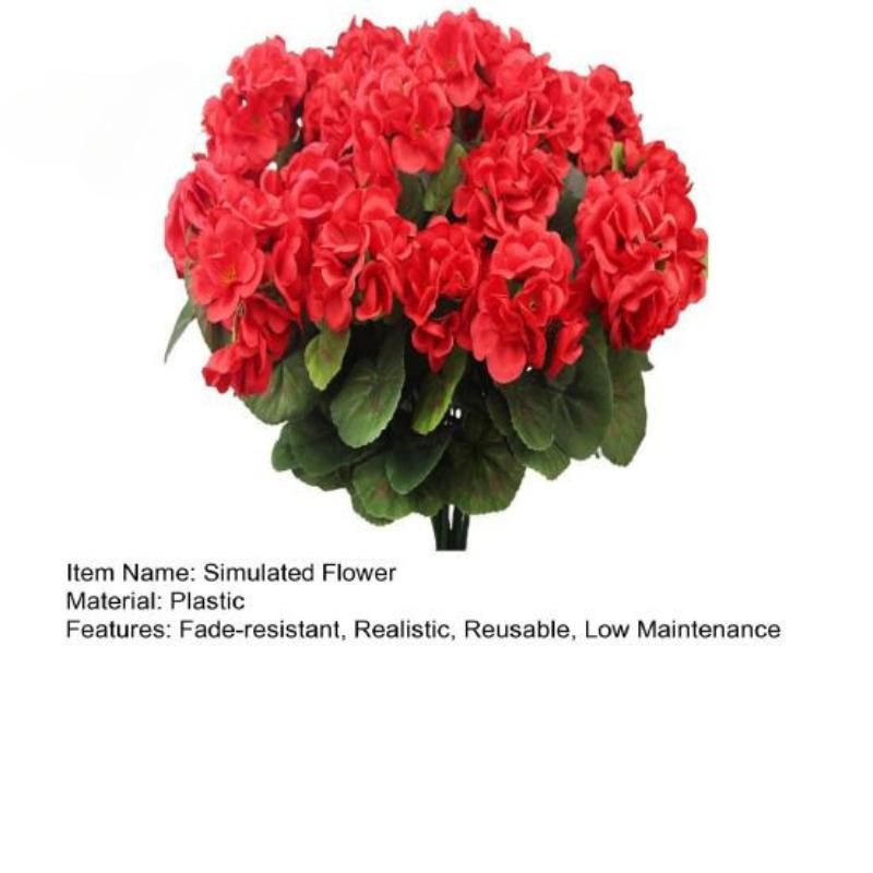 Ramo de begonias artificiales reutilizables para decoración de bodas y fiestas, flores falsas para el hogar, el interior, el jardín y el porche.