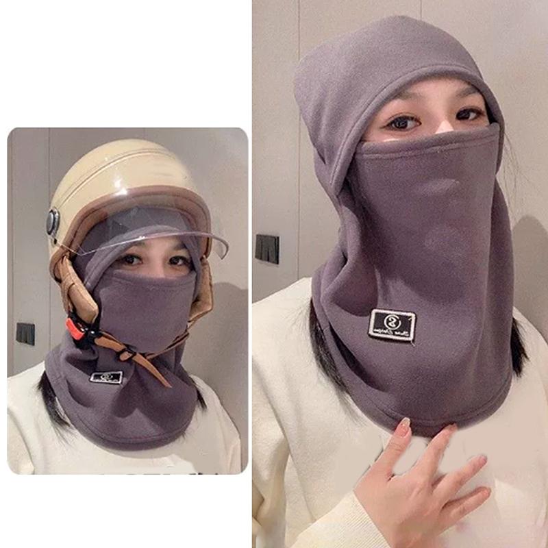 Warm Fleece Dustproof Beanie Winter Velvet Wrap Windproof Ear Protection Helmet Hat Face Cover Unisex Outdoor Cycling Skiing