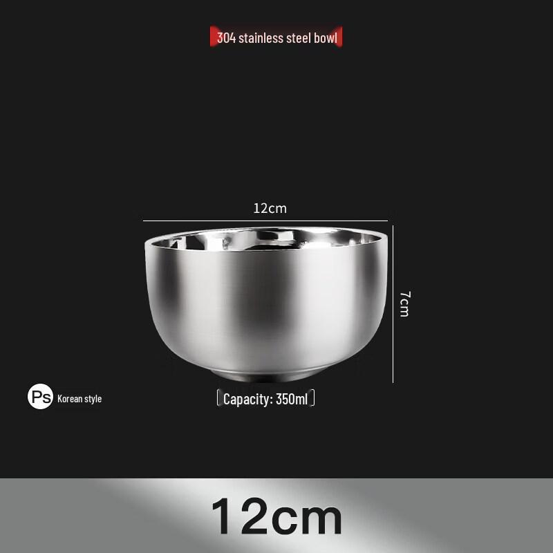 304 Stainless Steel Korean Style Double-Layer Insulated Bowl
