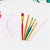 Kids Paintbrush with Palettes , Plastic Handle Paint Brush Easy to Clean for Toddler Gouaches Watercolor Oil Acrylic