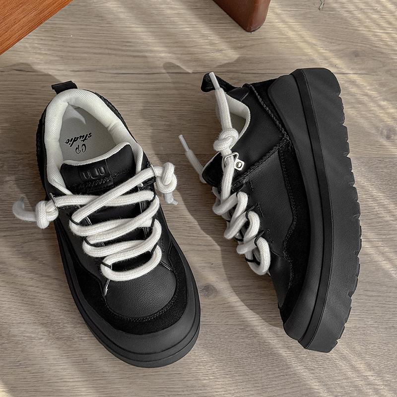 Autumn new casual sports shoes platform heightening couple board shoes bread shoes