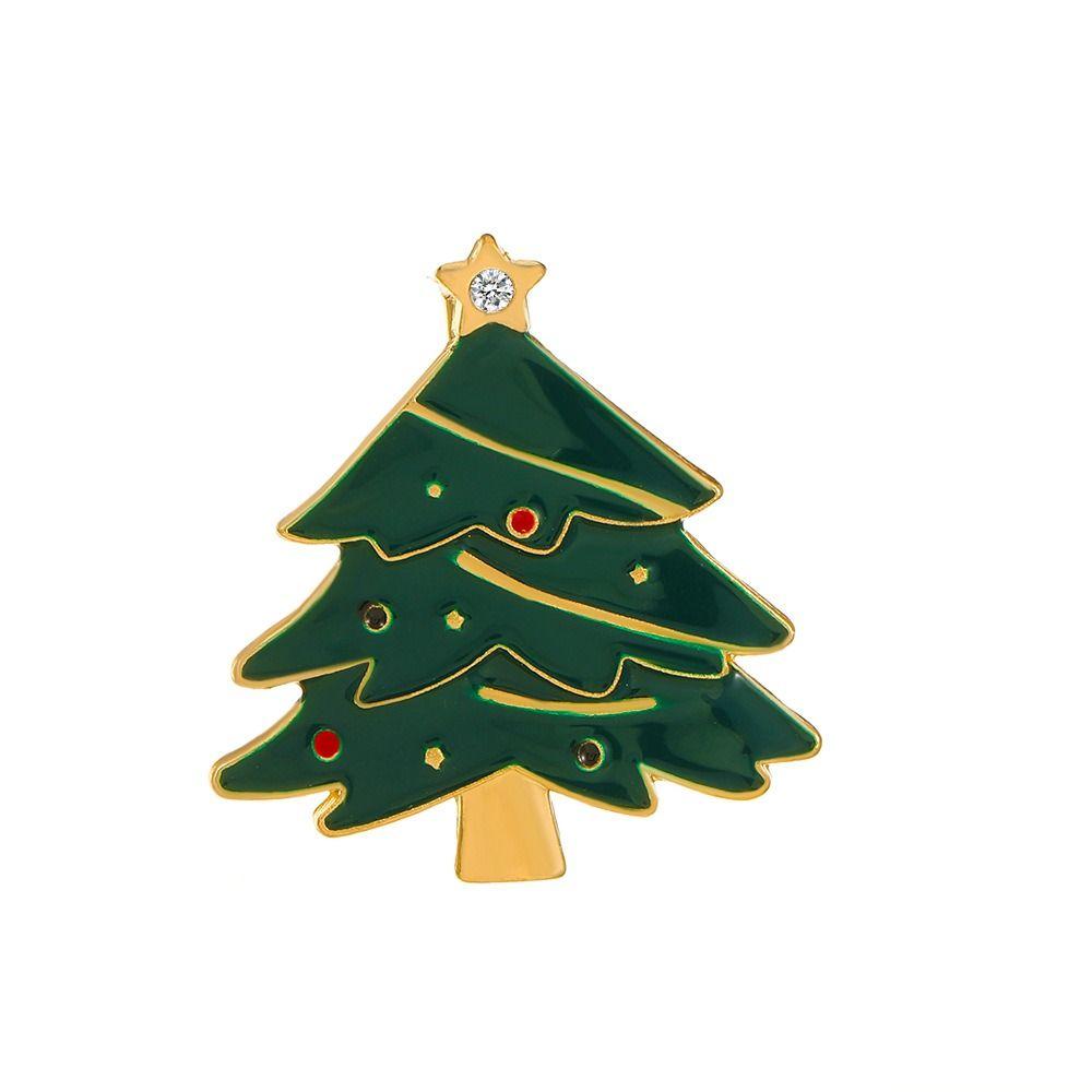 Bell Christmas Brooch Snow Man Dripping Oil Lapel Pin Personality Santa Claus Enamel Pins  Women