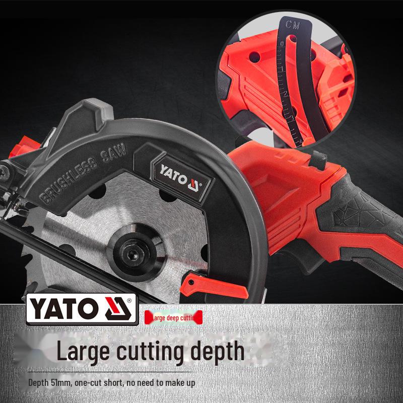 YATO 18V Brushless Portable Electric Circular Saw with Rechargeable Lithium Battery