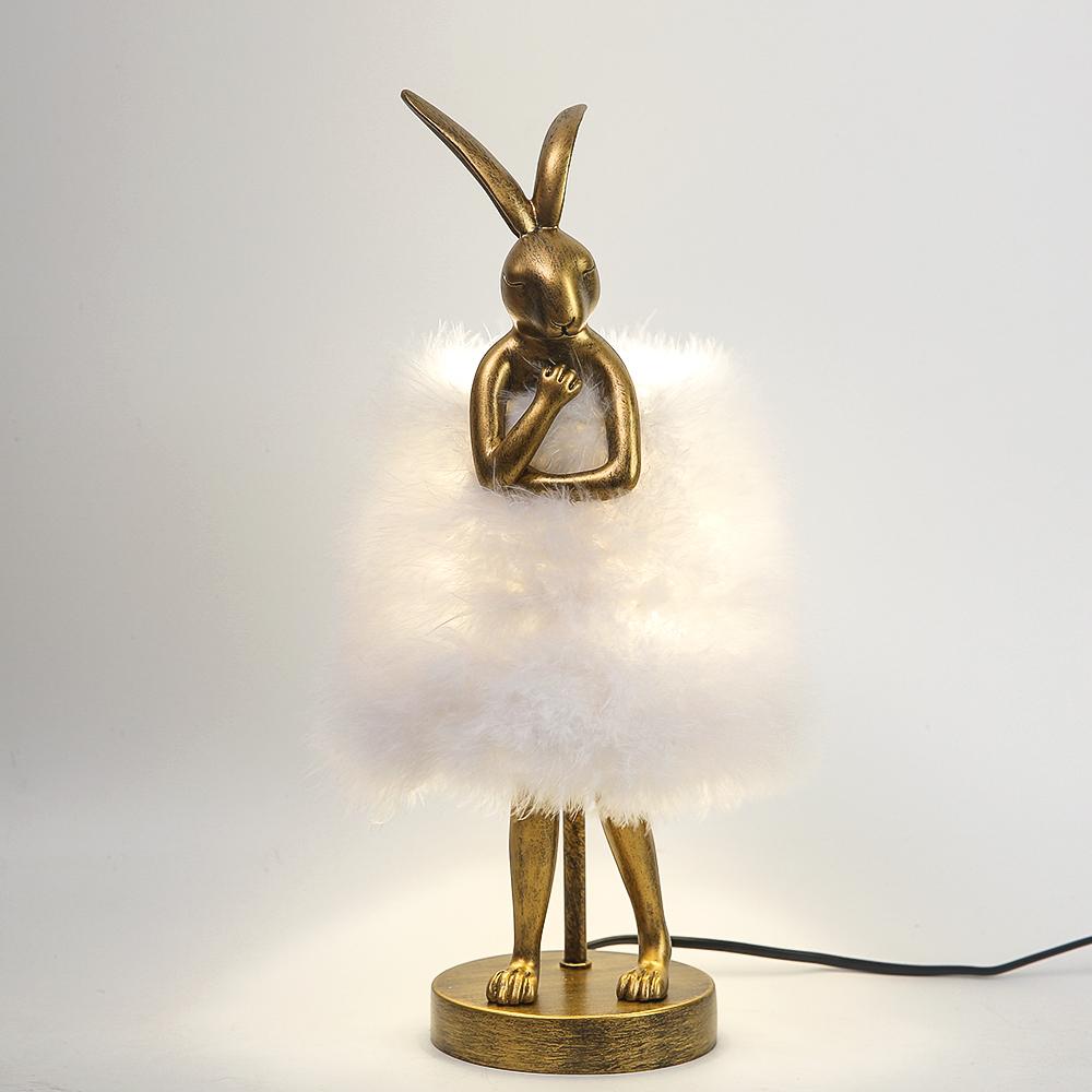 

Торшеры из кроличьего пера, милый кролик, смола, креативная настольная лампа, прикроватная лампа, подарок, декор, светодиодная лампа для спальни, ретро лампа из перьев dia 40cm