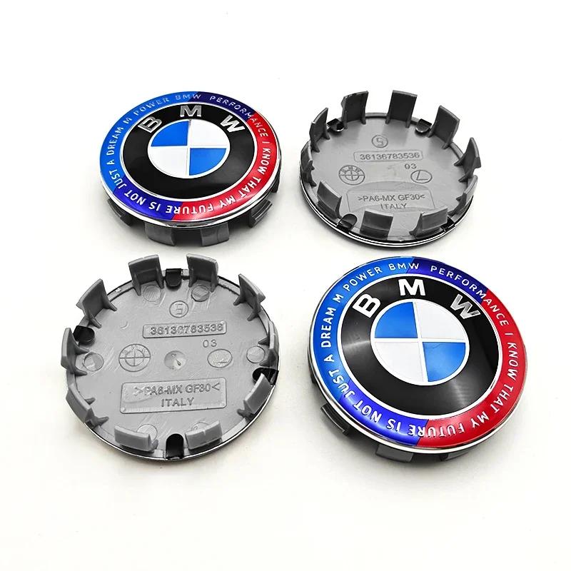 4 Stück 56/60/68 mm Radnabenkappen für BMW E36 E39 E46 E60 E90 E90 F01 F30 E93 G01 G20 G21 G30 G11 F15 X5 X3