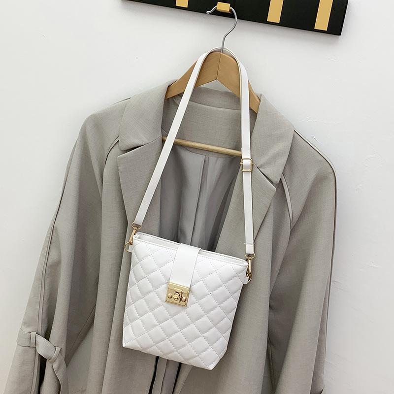 Cozy Up Ling Grid Pattern Bag Casual Women's Small Bag Minimalist Bucket Shoulder Bag