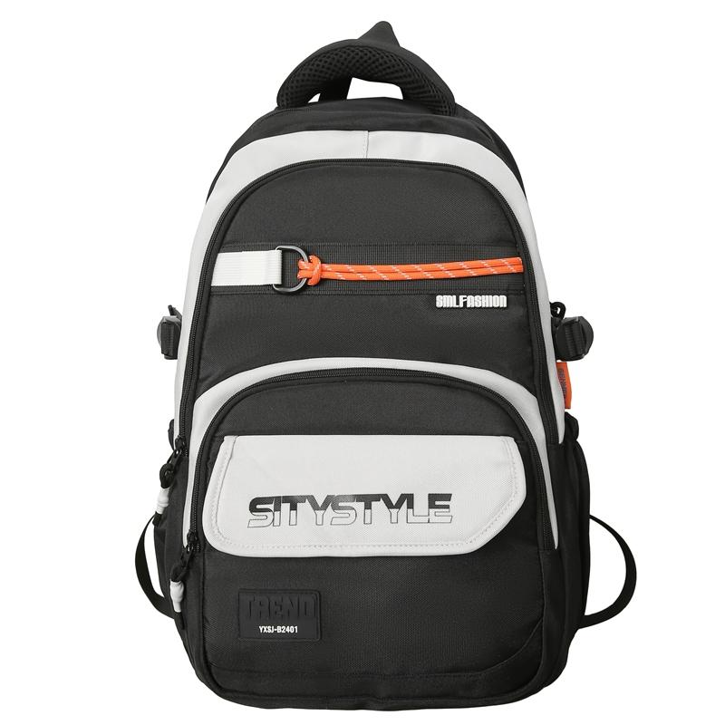 Großer, leichter Schulranzen für Mittelschüler mit großem Fassungsvermögen und Farbblock-Design für Herren