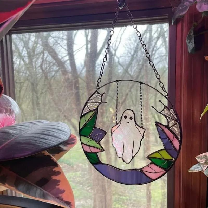 Interesting Halloween Colored Metal Pendants For Witches Swinging On Swings Haunted Houses Terrifying Window Wall Decorations