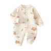 Infant Cotton Romper Long Sleeve Baby Onesie Quilted Warm Crawling Suit Seamless Outfit for Boys Girls