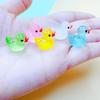 10Pcs Luminous Mini Resin Duck Car Dashboard Toys Dolls Figures Home Garden Decoration Cartoon Color Car Ornaments Gifts