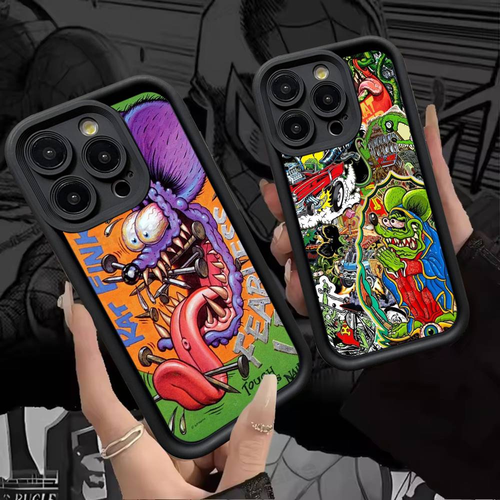 Funny Rat Fink Silicone Phone Case For IPhone 17 Pro Max 16 15 14 13 12 11 Plus 17 Air