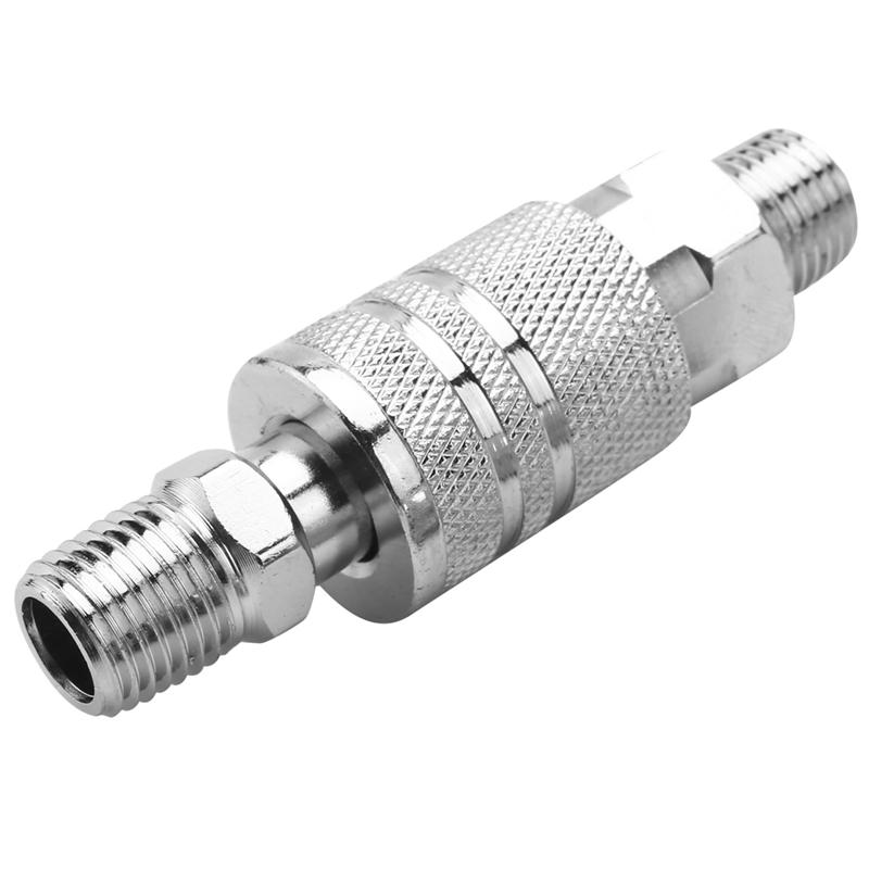 28Pcs Air Line Hose Compressor Fitting 1/4 Inch Bsp Metal Connectors Coupler Male Female Quick Release Set-B61B
