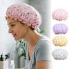 Cuffia da Doccia Impermeabile con Bordi Elastici, Fantasia Ciliegie, Cuffia da Bagno Comoda a Doppio Strato per Capelli Lunghi e Corti