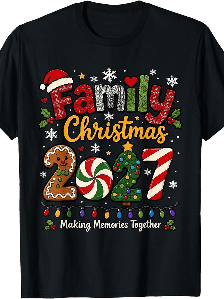 Unisex T-shirt Family Christmas 2027 Matching Family Xmas Squad Santa Pjs T-Shirt