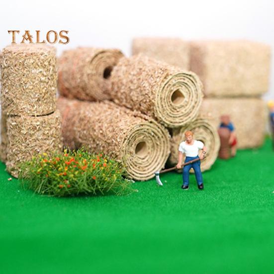 4 szt. Miniaturowy model balotu siana Realistyczna mini sterta siana Mała okrągła sztuczna bela słomy DIY Farma Mikro krajobraz Akcesoria dekoracyjne do domku dla lalek