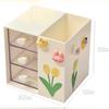 Kawaii Desk Pen Holder Pencil Storage Box Desktop Stationery Ins Organizing Box Cute Drawer Pen Holder MultiFunctional Organizer