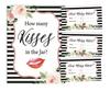 Inkdotpot 1 Sign + 30 Cards How Many Kisses in The Jar White Floral Eiffel Tower Bridal Shower Game