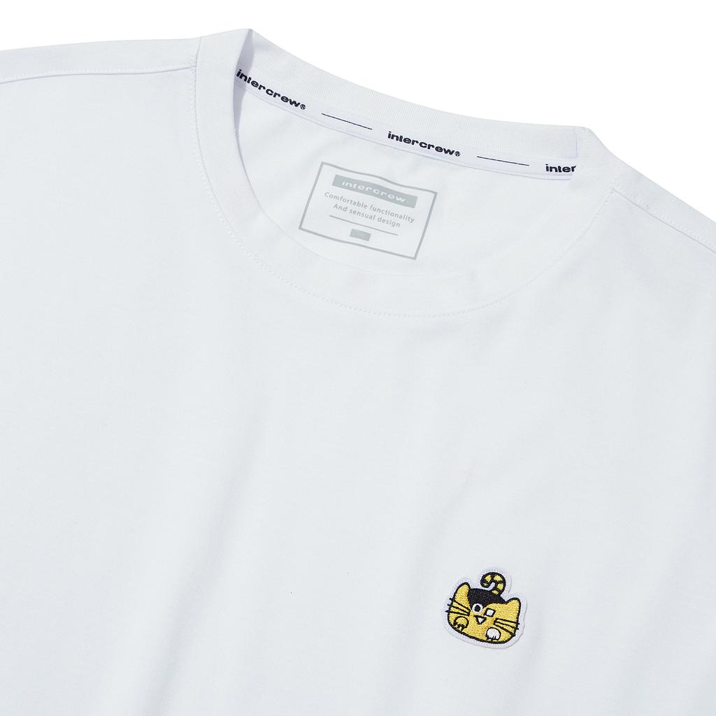 INTERCREW Cat Patch Point Short Sleeve White Itz2Tr35Gwh