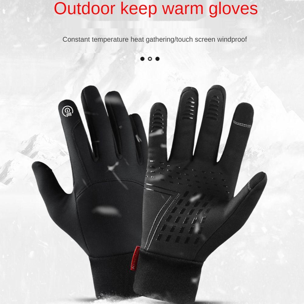 Sport Waterproof Windproof Running Ski Full Finger Touch Screen Warm Thermal Fleece Bike Gloves