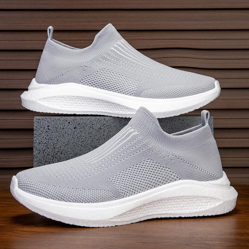 2025 New Men's and Women's Sports Shoes Popcorn Mesh Running Shoes Fly-woven Lightweight Breathable Large-size Running Shoes