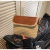 Spring and summer new fashion leather cover shoulder messenger bag women's casual versatile beach woven bag