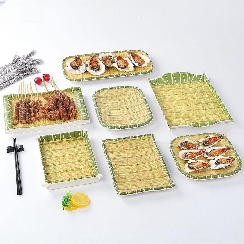 Naijiang Bamboo Weave Melamine Serving Plate
