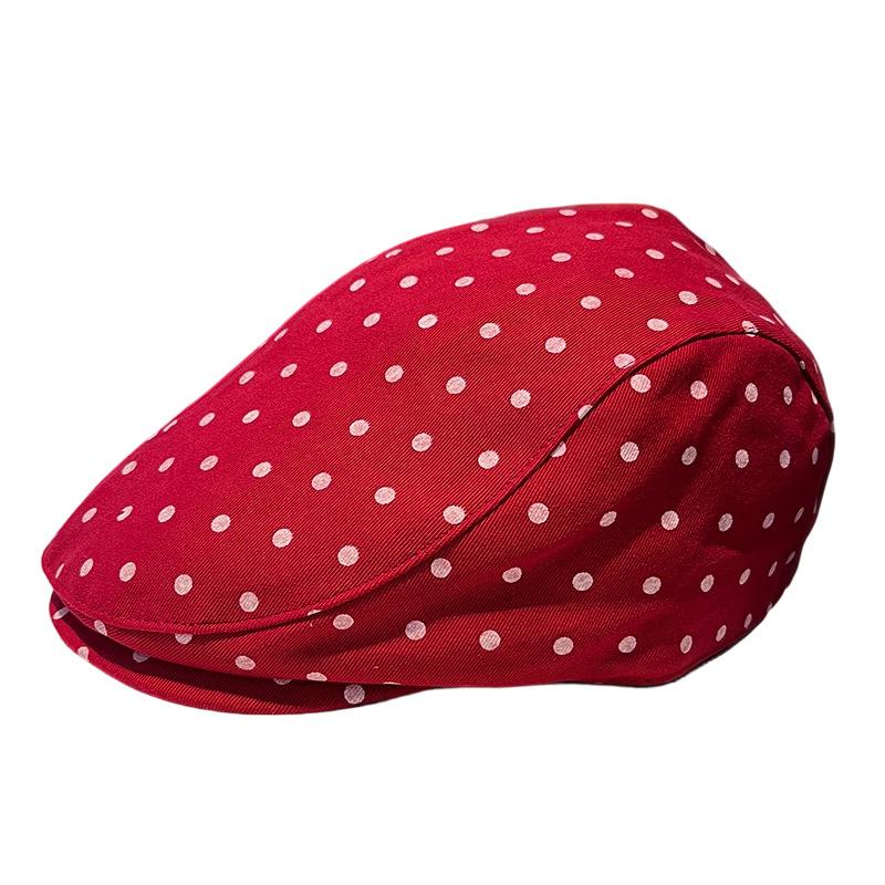 Retro Dopamine Polka Dot Forward Hat Women's Spring and Autumn Versatile Face Small Fashion Versatile Sweet Painter Hat Cap