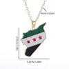 Fashionable Syrian map flag necklace, retro alloy oil-drip sweater chain pendant, hip-hop jewelry gift for women and men