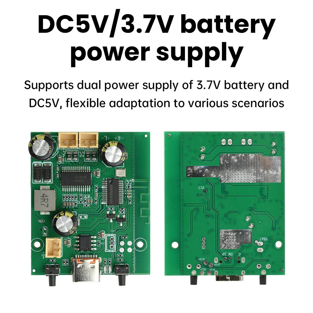 10W+10W 2 Channel Stereo Bluetooth Amplifier Board DC5V/3.7V TWS Adjustable Tone Rechargeable Audio Power Amplifier Board