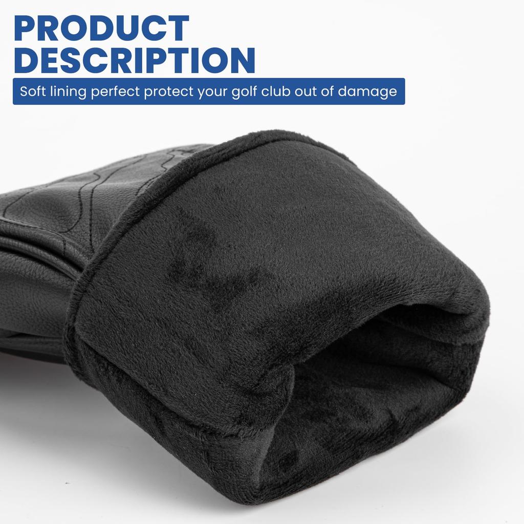 Golf Club Goblet Golf Golf Wood Aliennana Driver Covers Fairway Wood Covers Utility Covers Cover for Made of PU Leather 4-Piece Headcovers,