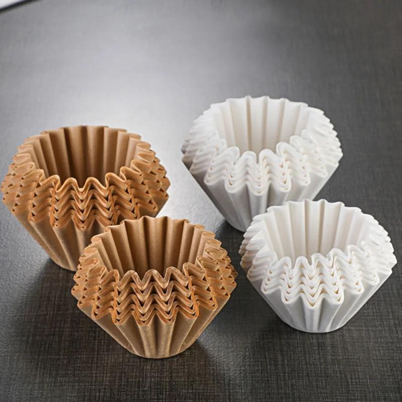 50PCS Disposable Coffee Filter Paper Cake Type Hand-brewed Coffee Filter Paper Espresso Coffee Paper Bowls
