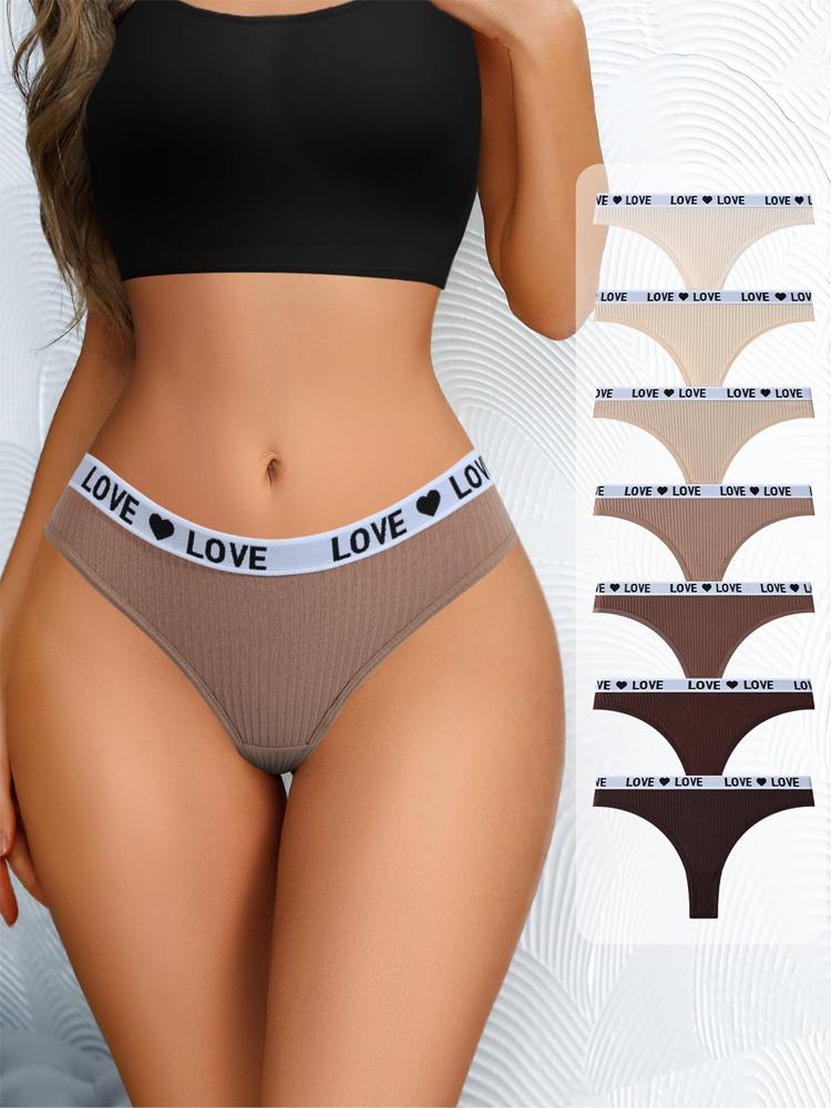 7Pcs Women Thongs Sexy Underwear Soft Panties Girls Briefs Cotton G-String Breathable Low Waist Ladies Panty Female Lingerie