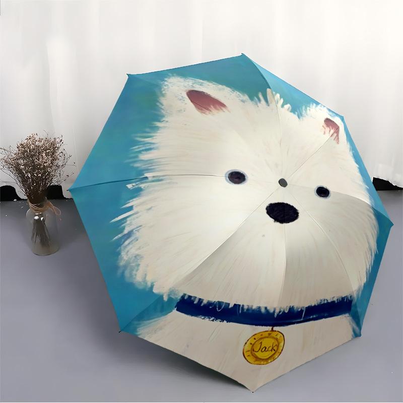 1pc Puppy Pet Auto Cute Umbrella   Auto Open/Close Folding Umbrella with  8 Rib Frame, 3 Fold Compact Umbrella for Men & Women, 79