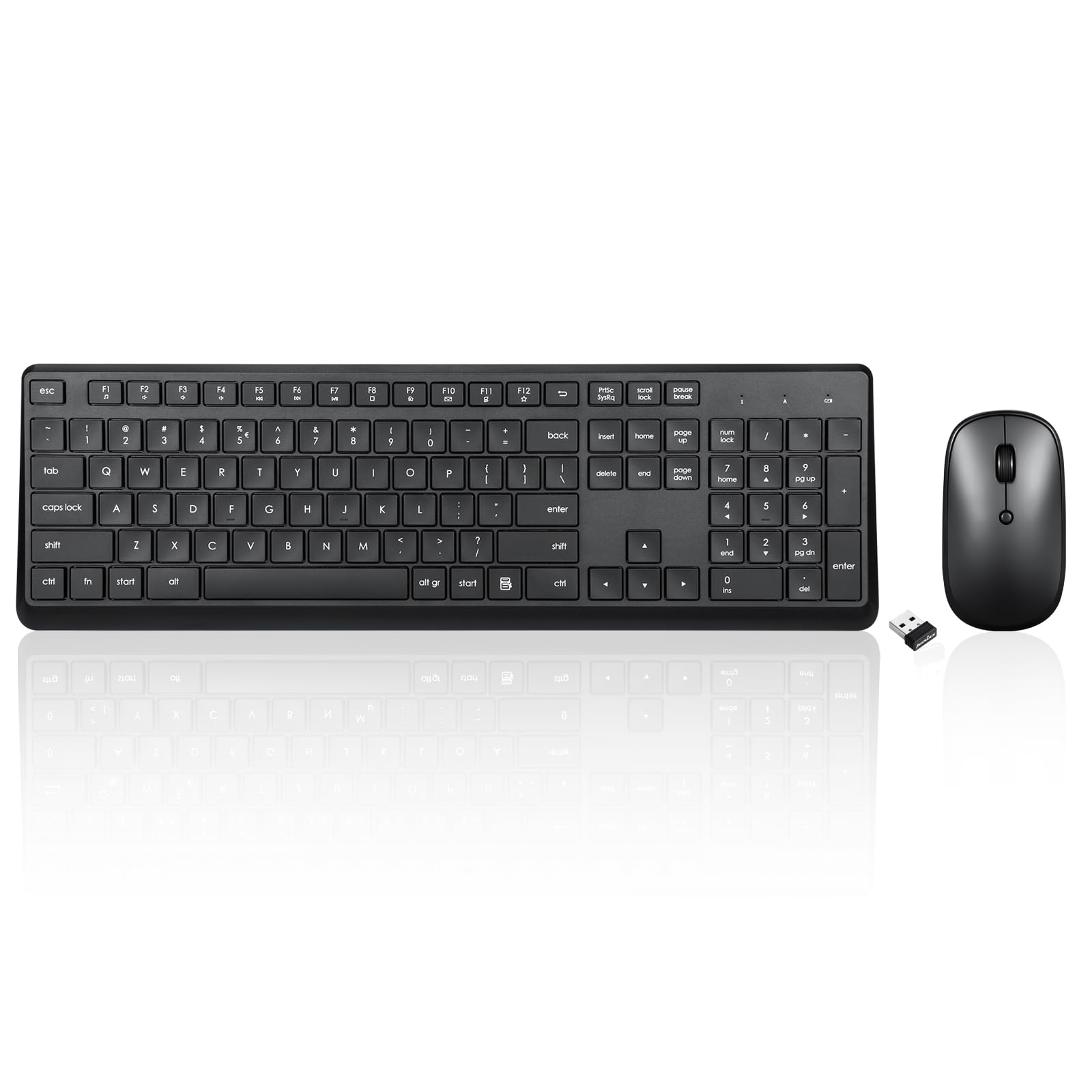 

Perixx Wireless Keyboard and Mouse Full Size PERIDUO-716 Set, Black,