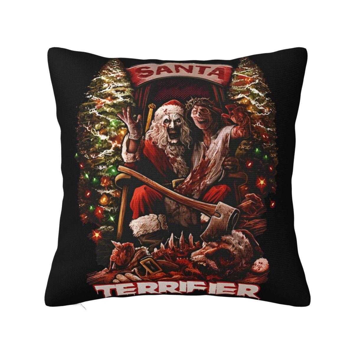 Santa Terrifier 3 Horror Movie Christmas Pillowcase Stuff Cushion Cover Throw Pillow Cover Seater Decor Zipper Multi-Size 12x12Inch