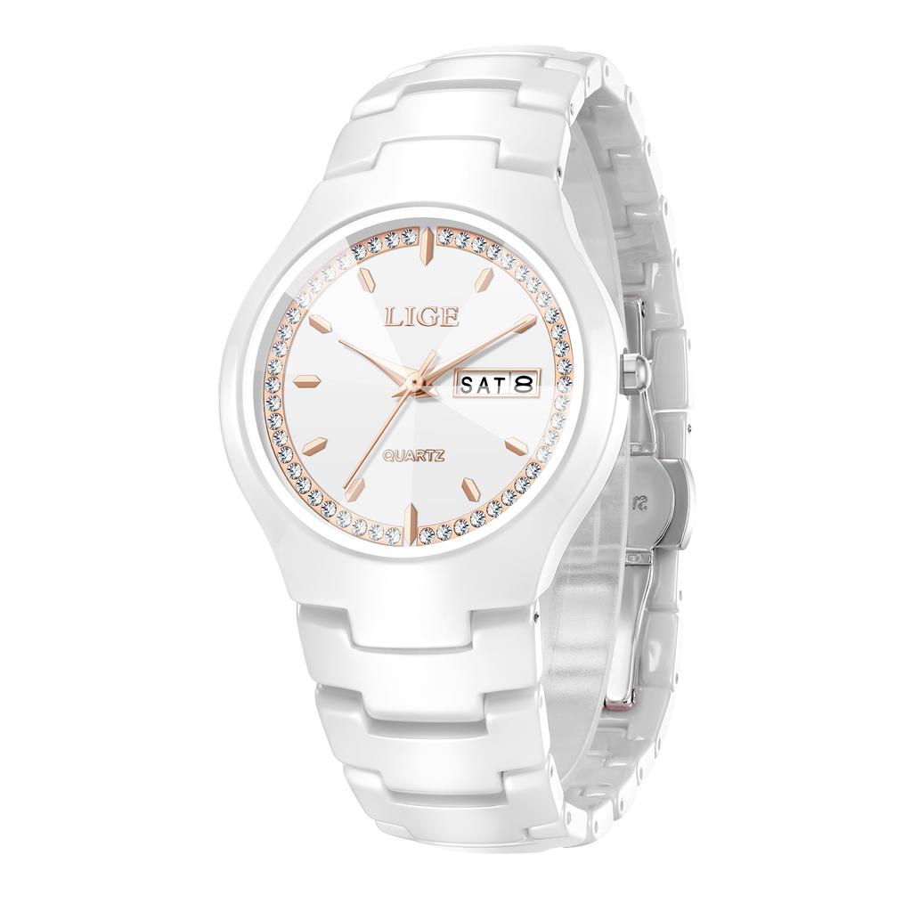 LIGE New Luxury Woman Watch Waterproof Stainless Steel Luminous Date Ladies Watch Simple Casual Women’s Quartz Watches